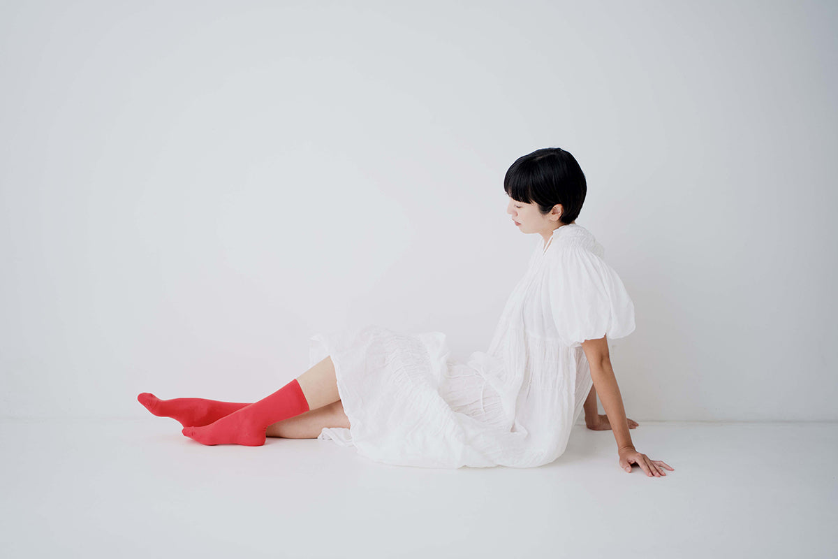 シルクコットンダブルフェイスソックス｜hakne｜NISHIGUCHI KUTSUSHITA