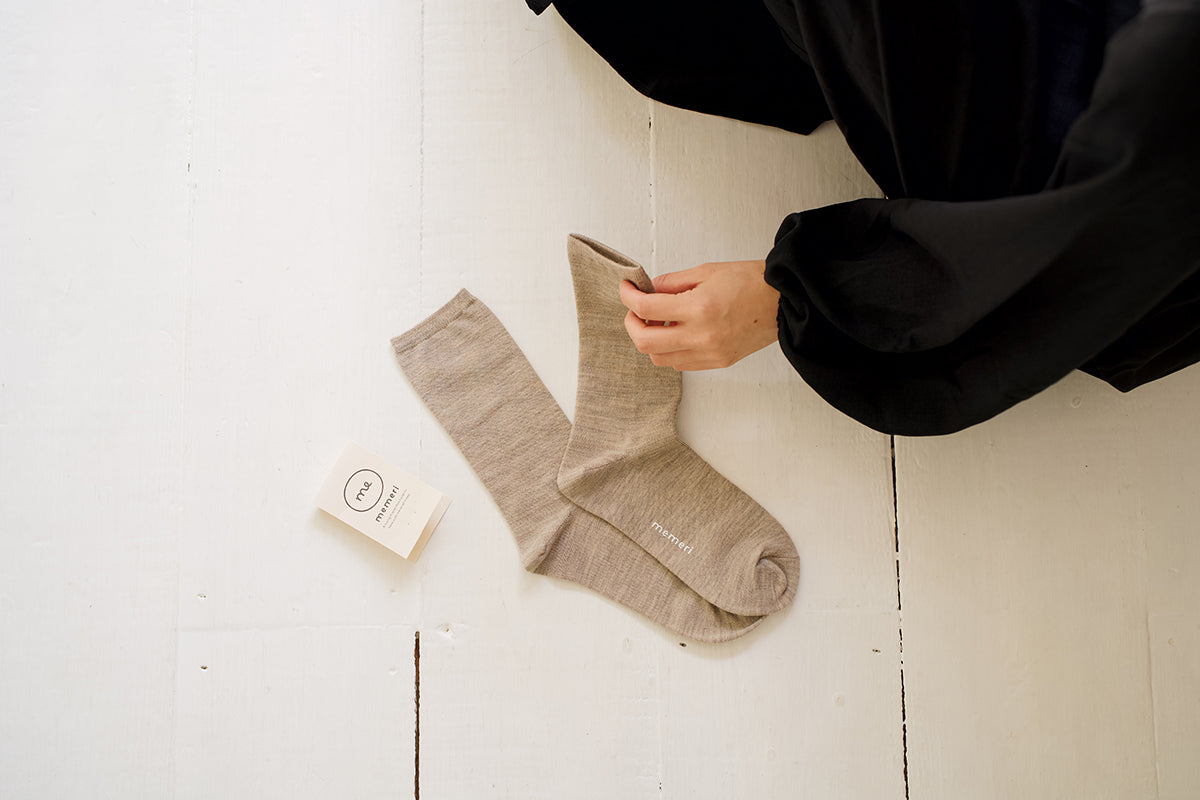 メリノウールソックス｜memeri｜NISHIGUCHI KUTSUSHITA（ニシグチ