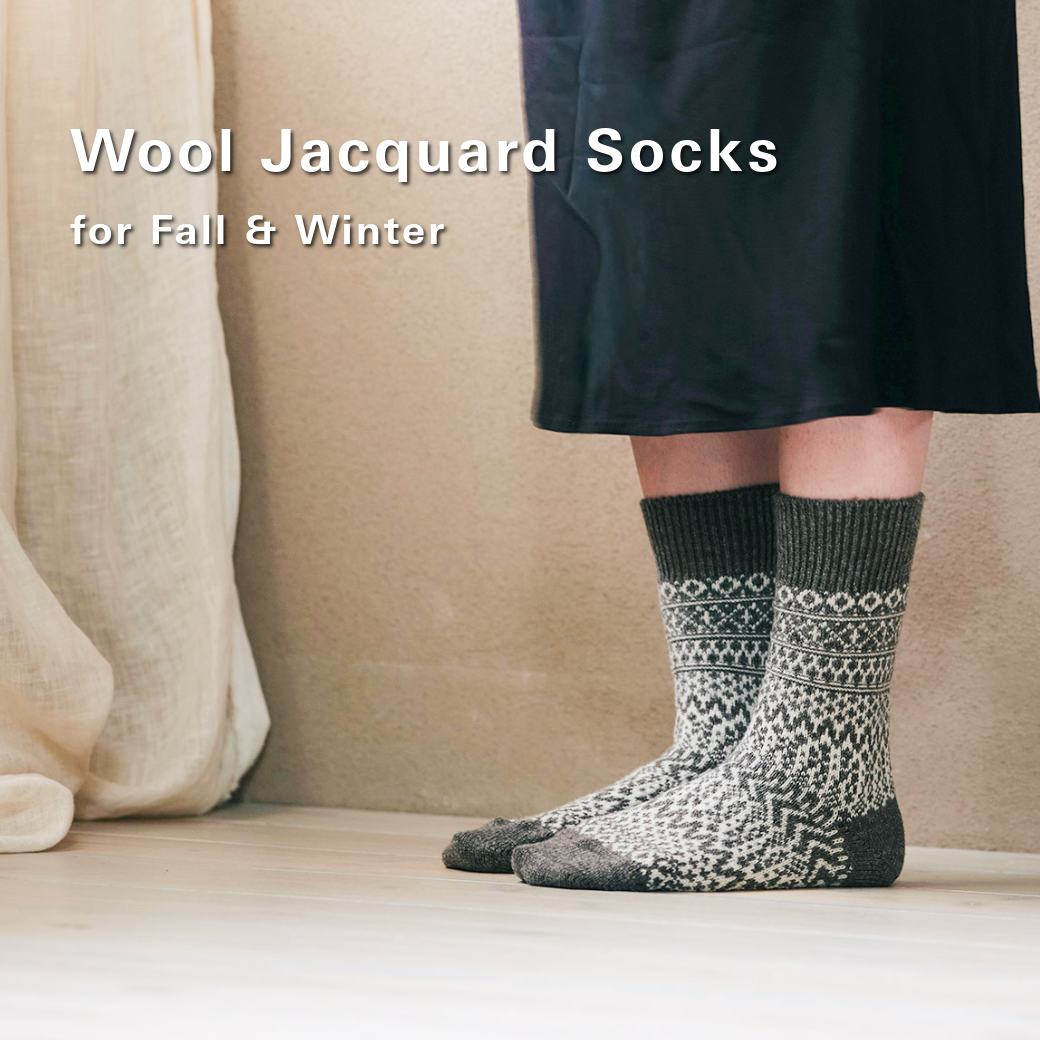 Wool Jacquard Socks for Fall & Winter
