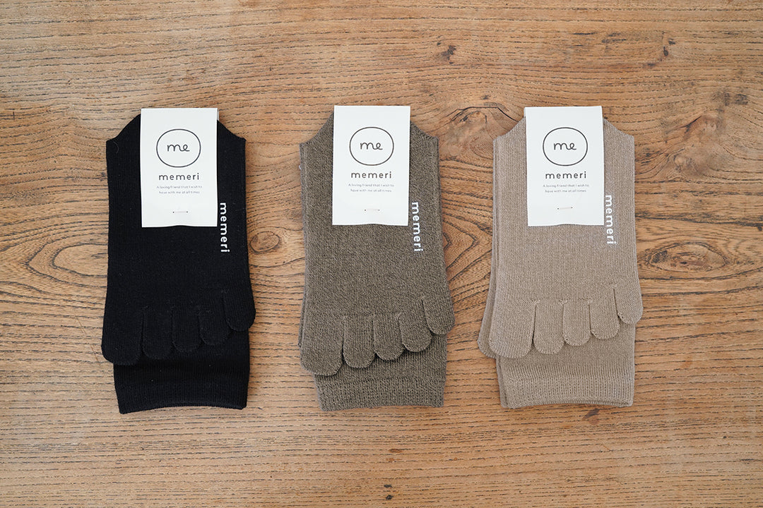 Wool Cotton Five Finger Socks / memeri