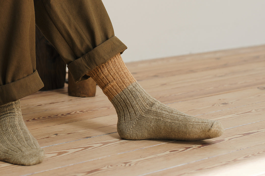 WOOL COTTON SLAB SOCKS / NK0103
