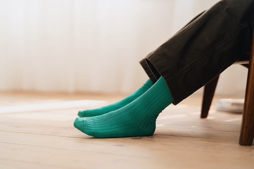Silk Cotton Ribbed Socks / NK0602