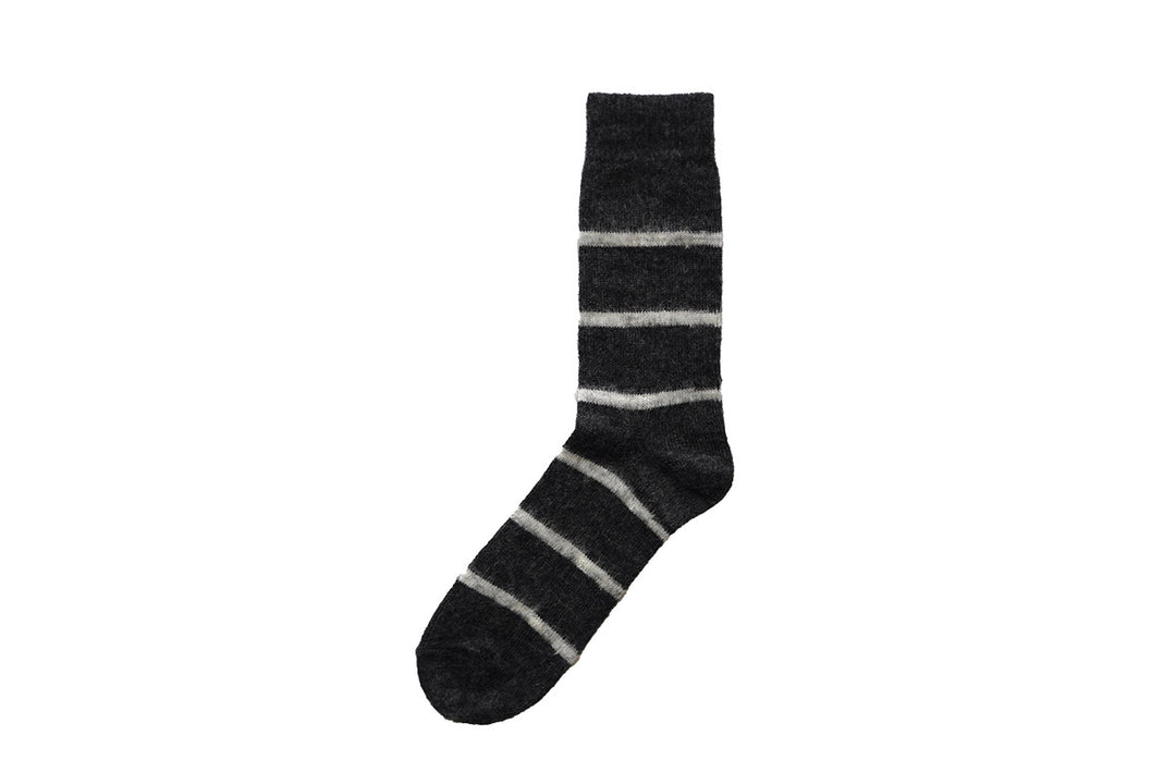 MOHAIR WOOL BORDER SOCKS M