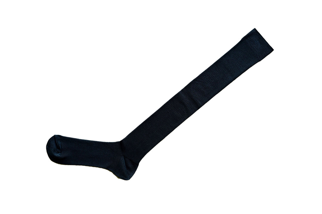 Silk Ribbed High Socks / hakne