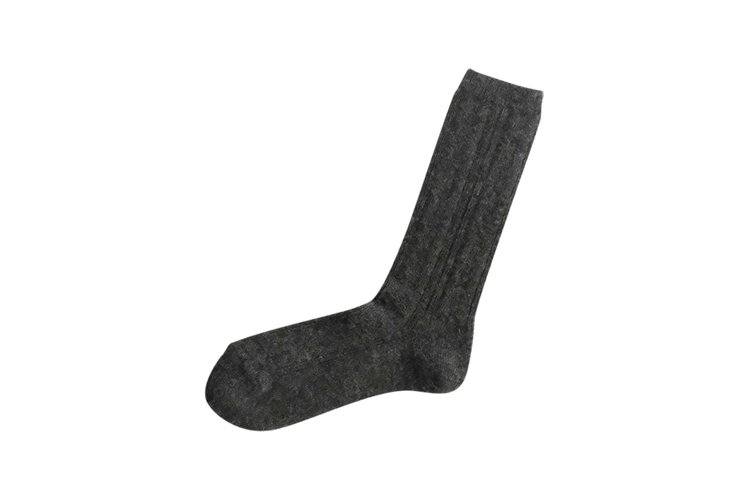ALPACA WOOL CABLE SOCKS / NK0110