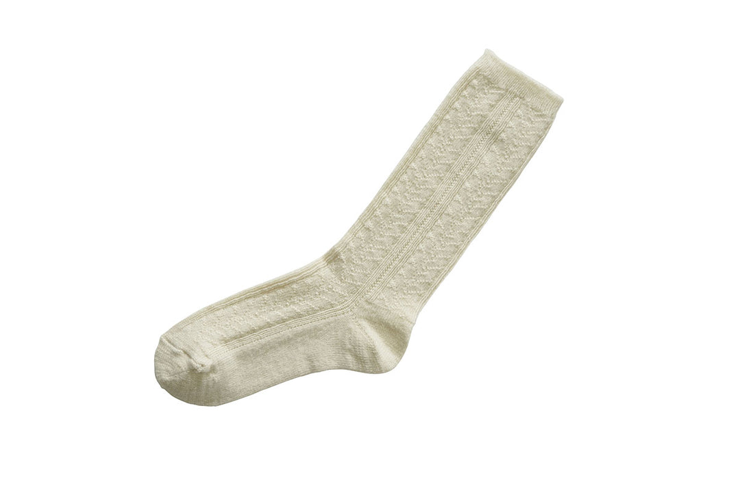 ALPACA WOOL CABLE SOCKS / NK0110