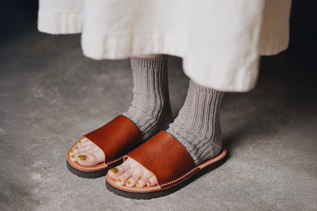 LINEN RIBBED SANDAL SOCKS / NK0302