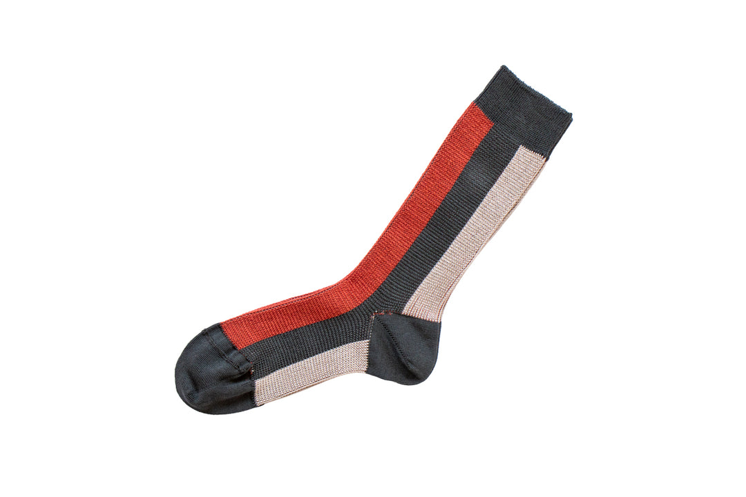 GIZA COTTON WIDE-STRIPE SOCKS NK1001