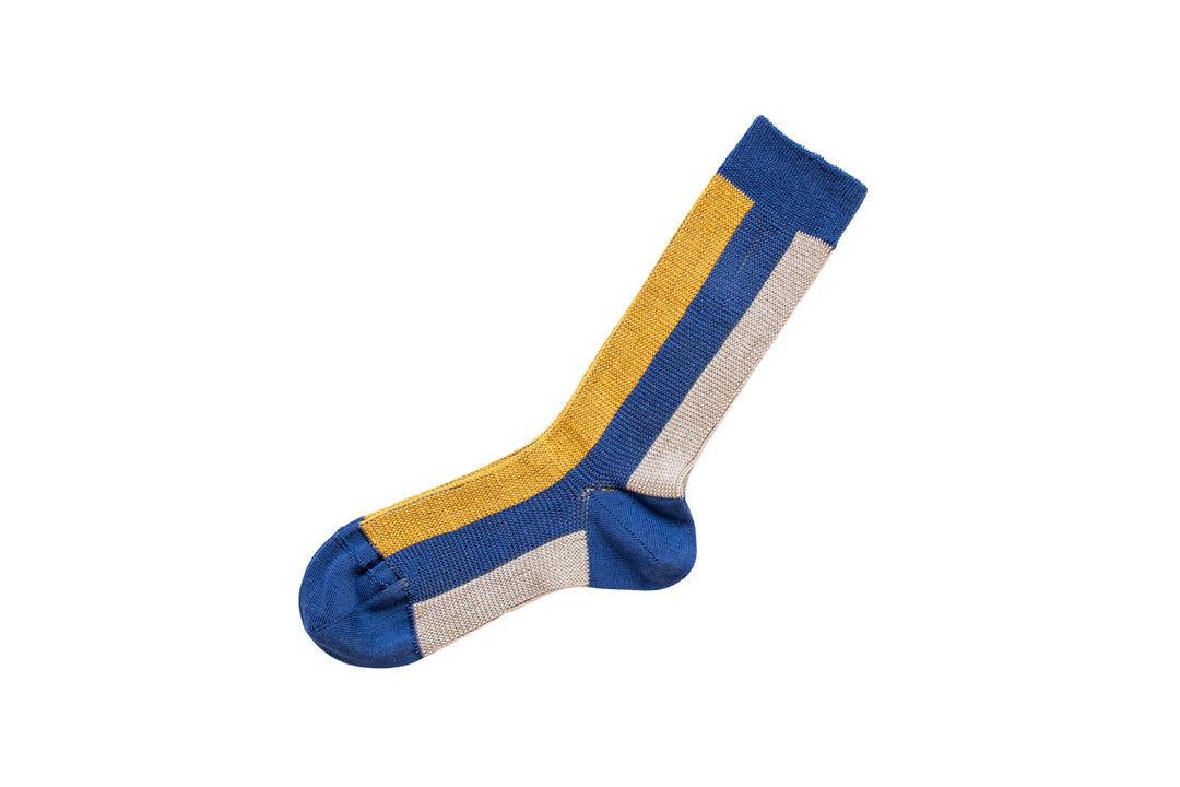 GIZA COTTON WIDE-STRIPE SOCKS NK1001