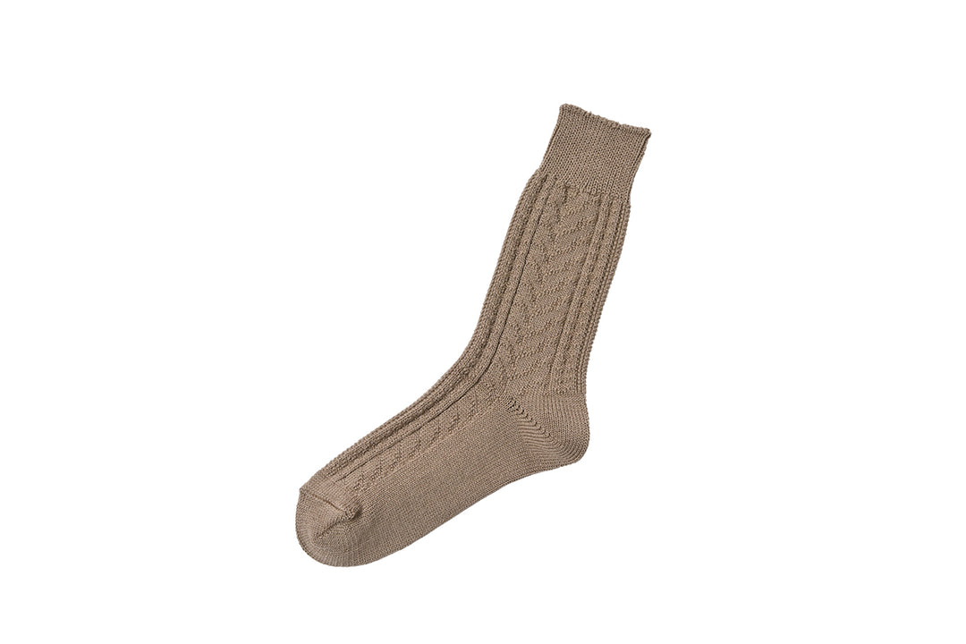 Wool Cotton Cable Socks / memeri