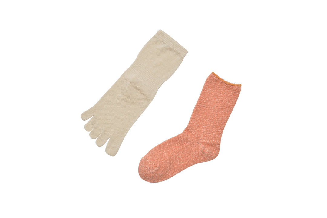 Cotton Silk Layered Socks Set / memeri