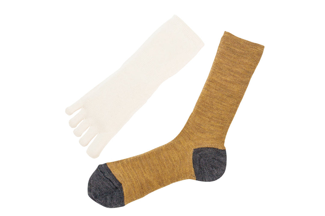 Women's Hakne Wool/Silk Toe Socks by Memeri Japan from Woollykins