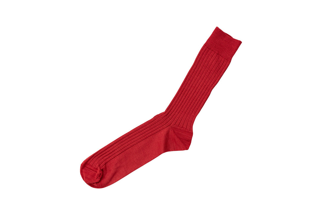 Silk Cotton Ribbed Socks / NK0602