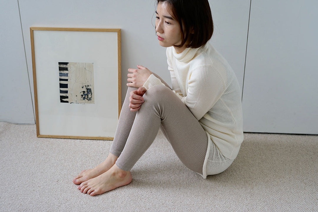 シルクコットンリブレギンス hakne