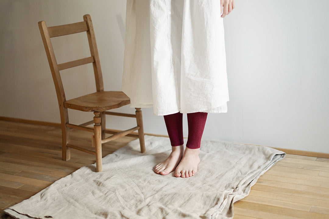 Silk Cotton Ribbed Leggings / memeri